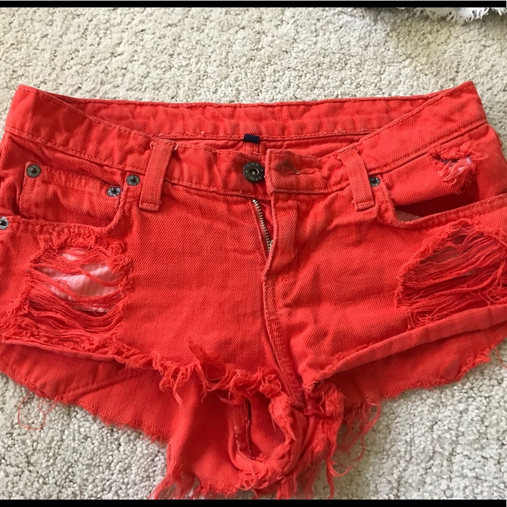Carmar red denim shorts